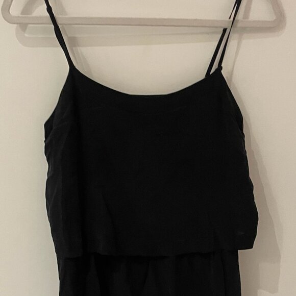 Madewell 4 Camisole Overlay Silk Slip Dress Black - Picture 1 of 3